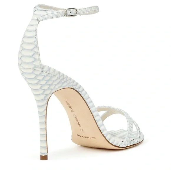 Manolo Blahnik Paloma 105 blue degrade snake sandals - Picture 4 of 9